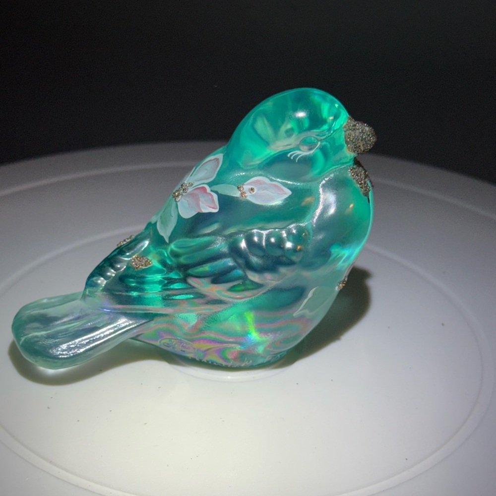 Vintage Rare Color Fenton Carnival Glass Bird